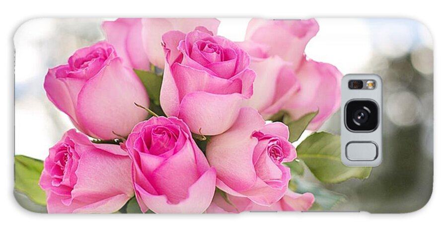 Flowers Galaxy Case featuring the photograph Bouquet of pink roses by Top Wallpapers