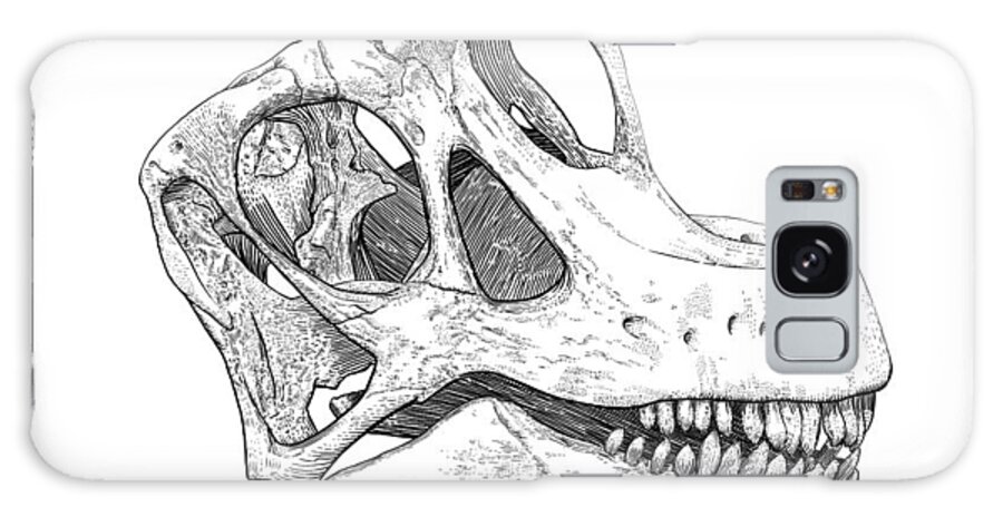 Brachiosaurus Galaxy Case featuring the digital art Brachiosaurus Black and White by Rick Adleman