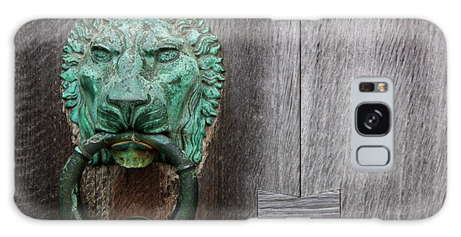 England Galaxy Case featuring the photograph Brass Lion Door Knocker On A Wooden Door by John Short / Design Pics