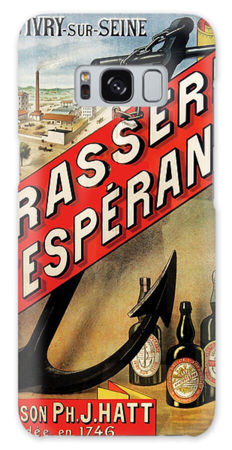 Vintage Poster Galaxy Case featuring the Brasserie De Esperance by Vintage Apple Collection