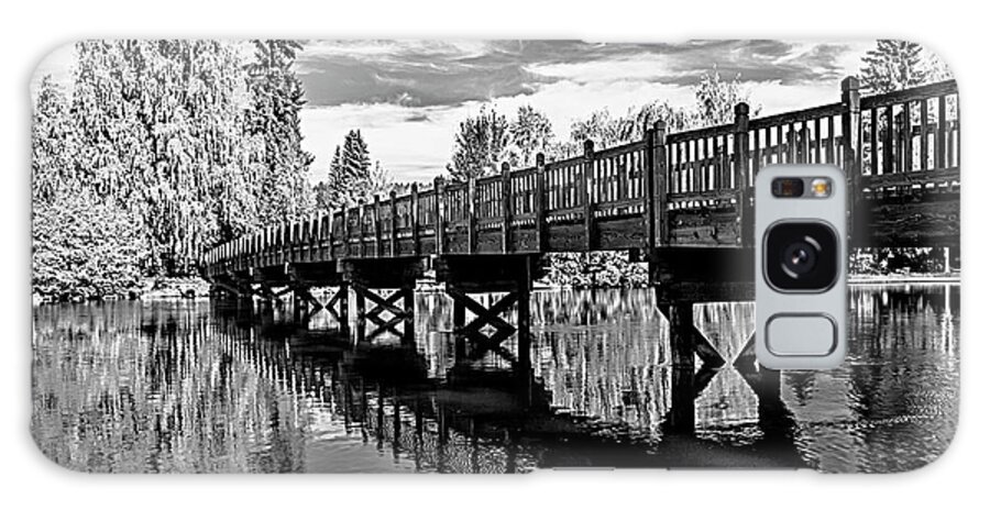 Drake Park Galaxy Case featuring the photograph Bridge at Drake Park Black and White by David Millenheft