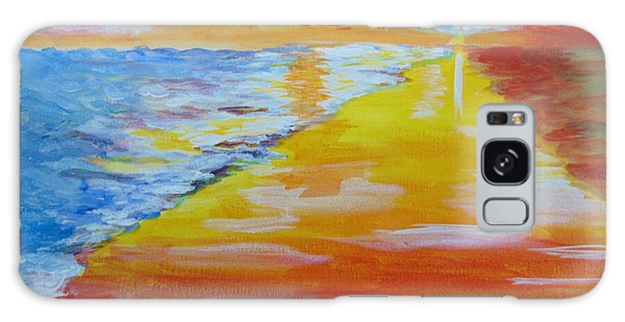 Water Galaxy Case featuring the painting Bright Beach by Saundra Johnson