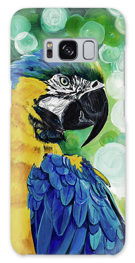 Animals Galaxy Case featuring the painting Brilliant Parrot by Chelsea Goodrich