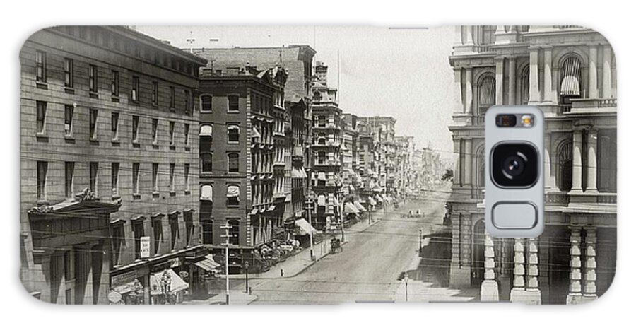 City Galaxy Case featuring the painting Broadway New York Looking Up From The Post Office ca 1870 albumen print by Celestial Images