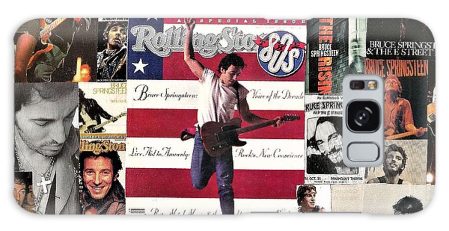 Collage Galaxy Case featuring the digital art Bruce Springsteen Collage 1 by Doug Siegel