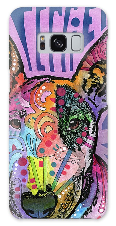 Bull Terrier Luv Galaxy Case featuring the mixed media Bull Terrier Luv by Dean Russo