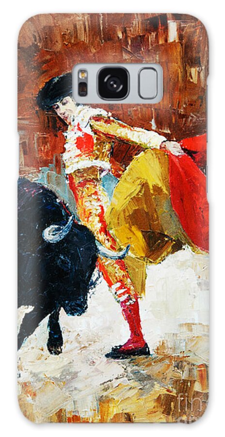 Paint Galaxy Case featuring the digital art Bullfighting In Spain Oil Painting by Maria Bo