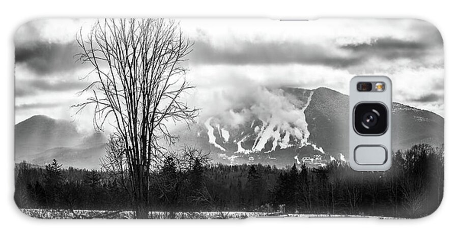 Vermont Galaxy Case featuring the photograph Burke Mountain Snowmaking BW by Tim Kirchoff