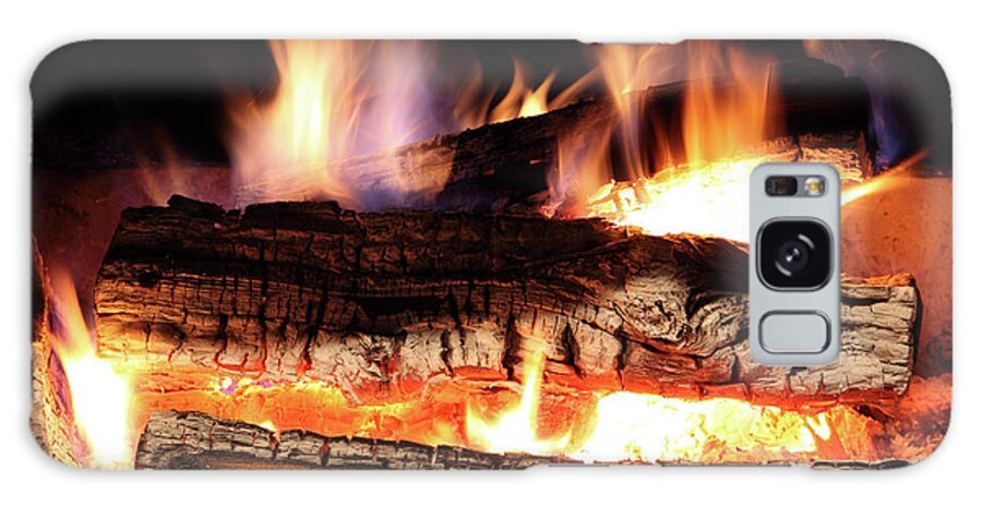 Orange Color Galaxy Case featuring the photograph Burning Fireplace by Jenjen42