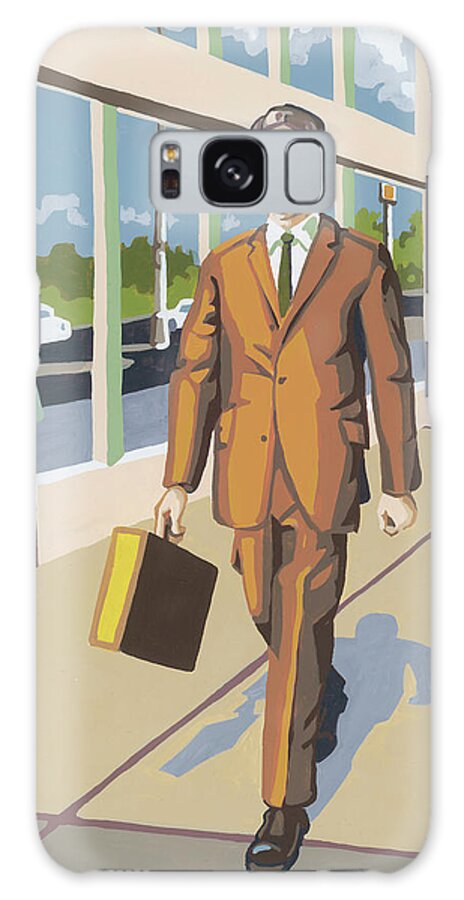 Adult Galaxy Case featuring the drawing Businessman Walking on a Sidewalk by CSA Images