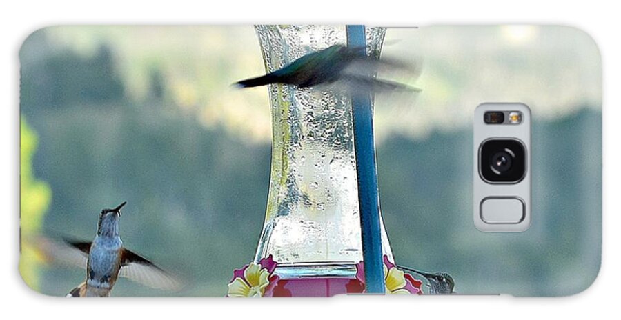 Hummingbirds Galaxy Case featuring the photograph Busy Time at the Feeder by Dorrene BrownButterfield