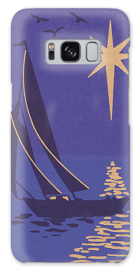 Sailboat Galaxy Case featuring the digital art C-8010 by Crockett Collection