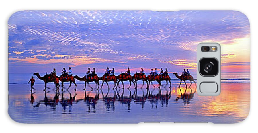 Beach Galaxy Case featuring the photograph Cable Beach Camels by Wayne Bradbury Photography