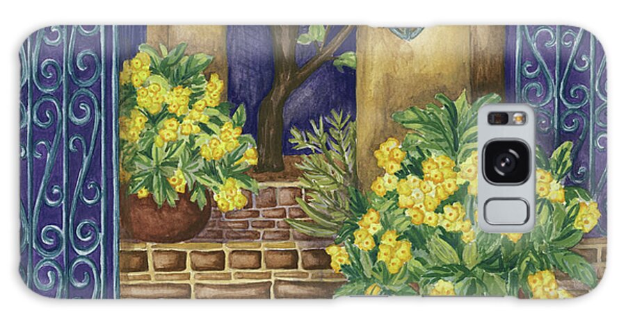 California Pots Yellow Galaxy Case featuring the painting California Pots Yellow by Andrea Strongwater