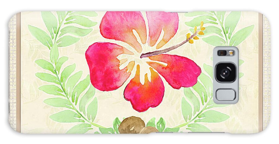 Hibiscus Galaxy Case featuring the mixed media Calm Hibiscus by Lanie Loreth