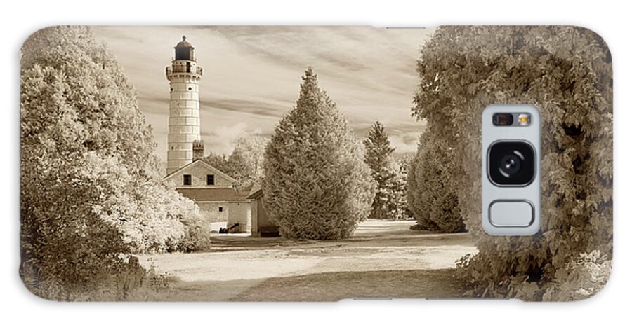 Cana Island Lighthouse Galaxy Case featuring the photograph Cana Island Lighthouse, Door County, Wisconsin '12 by Monte Nagler