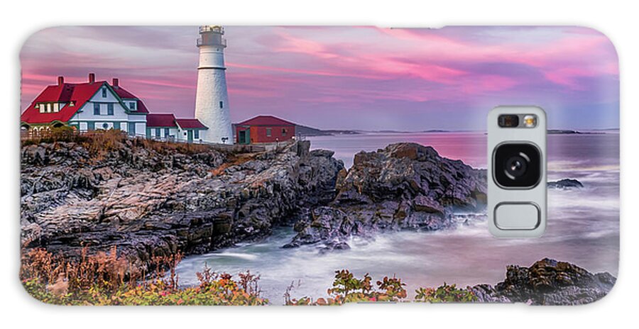 Portland Head Light Galaxy Case featuring the photograph Cape Elizabeth Lighthouse - Portland Head Light in Maine by Gregory Ballos