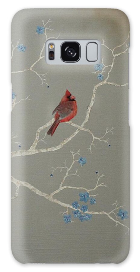 Cardinal Galaxy Case featuring the painting Cardinal by Berlynn