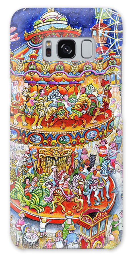 Carousel Dreams Galaxy Case featuring the painting Carousel Dreams by Bill Bell