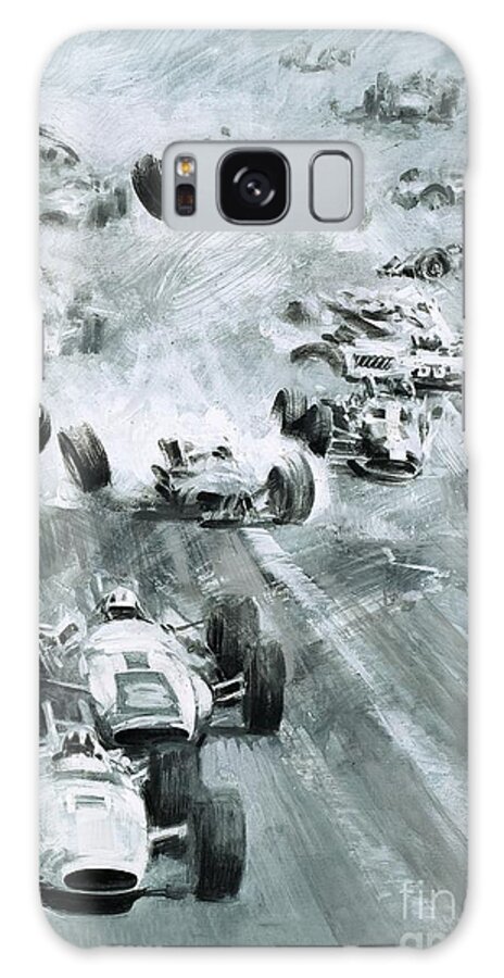 Cars Galaxy Case featuring the painting Cars Crashing At The Indianapolis 500 by Graham Coton