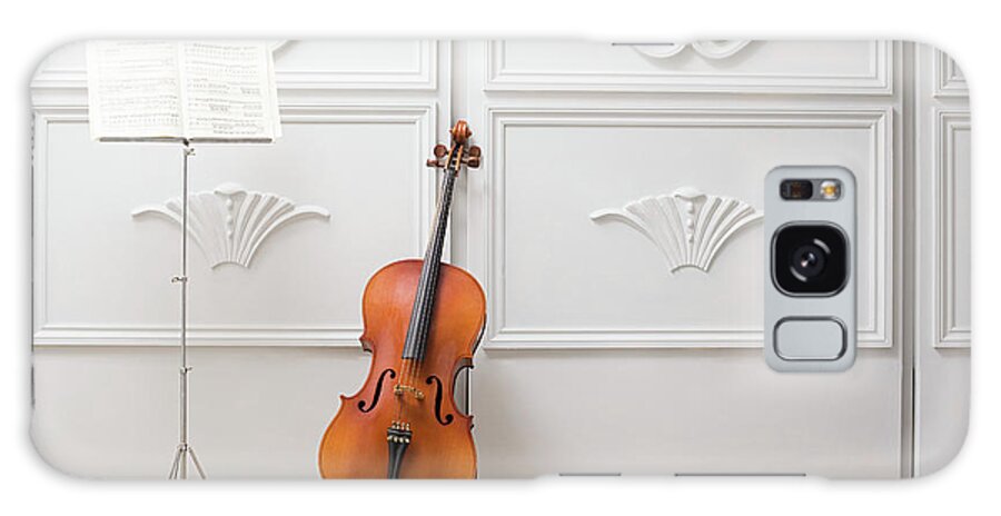 Sheet Music Galaxy Case featuring the photograph Cello And Music Stand by Image Source