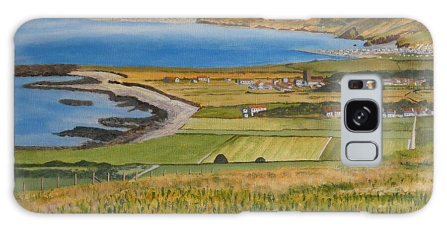 Ceredigion Coast Path From Aberaeron To Llanrhystud Painting Galaxy Case featuring the painting Ceredigion Coast Path from Aberaeron to Llanrhystud painting by Edward McNaught-Davis