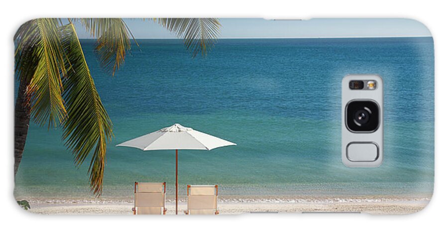 Tropical Tree Galaxy Case featuring the photograph Chair On Florida Keys Beach by Cdwheatley