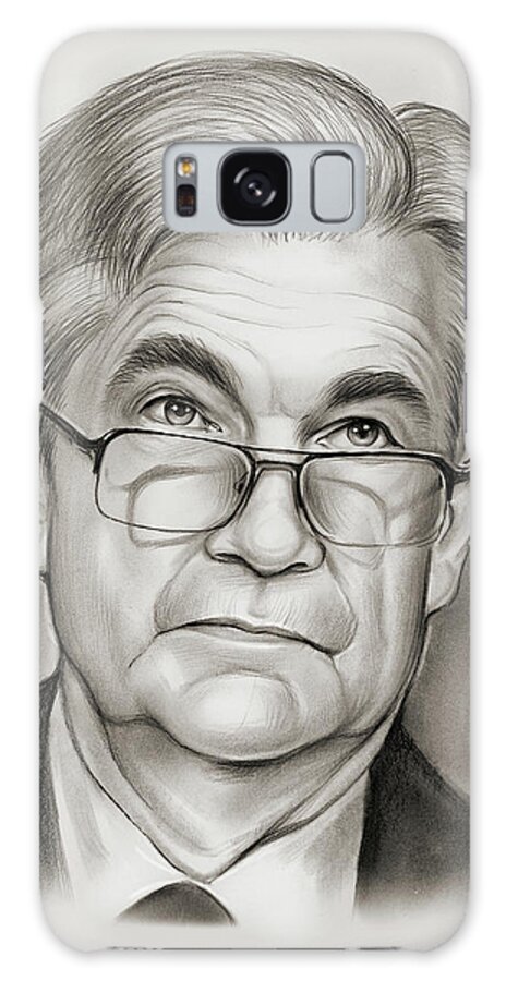 Jerome Powell Galaxy Case featuring the drawing Chairman Powell by Greg Joens