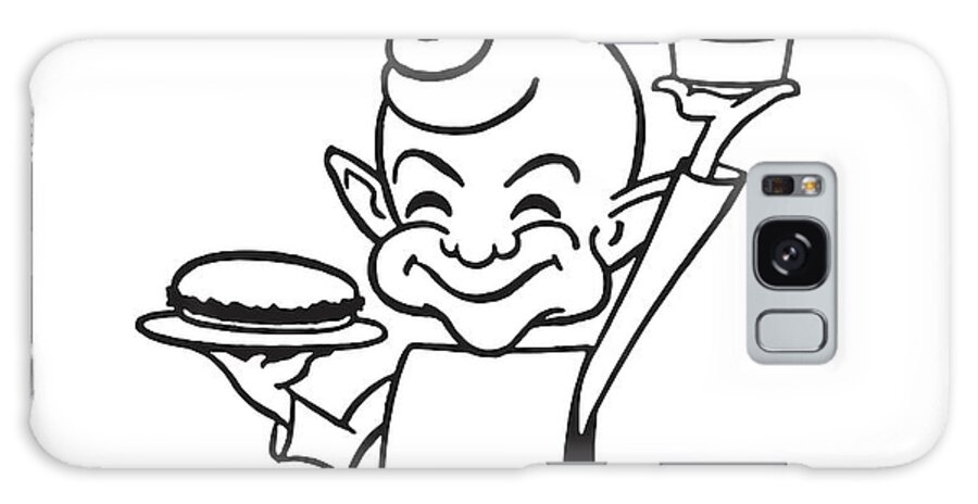 Ad Galaxy Case featuring the drawing Character Holding Hamburger and Malt by CSA Images