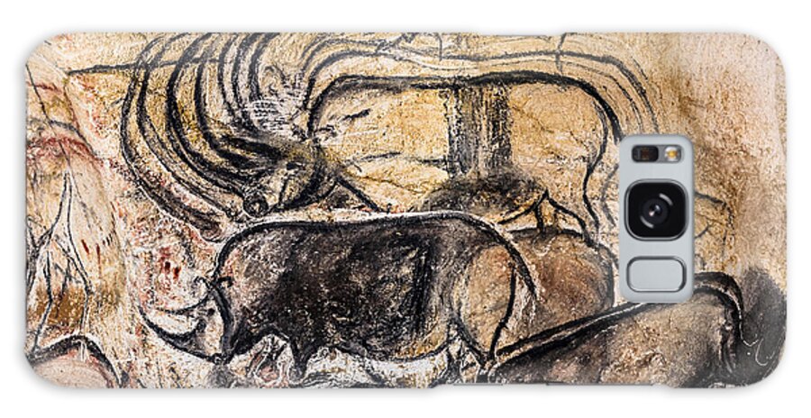 Chauvet Rhinoceros Panel Galaxy Case featuring the digital art Chauvet - Rhinoceros Panel by Weston Westmoreland