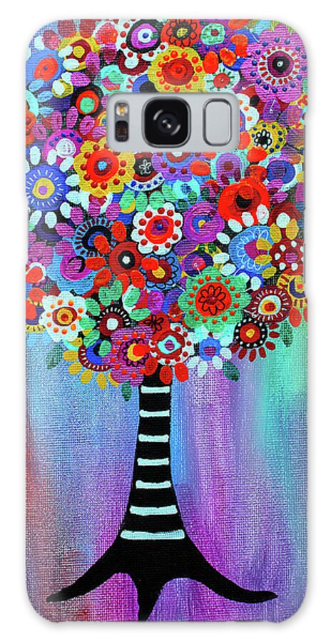 Cheery Tree Of Life Galaxy Case featuring the painting Cheery Tree Of Life by Prisarts