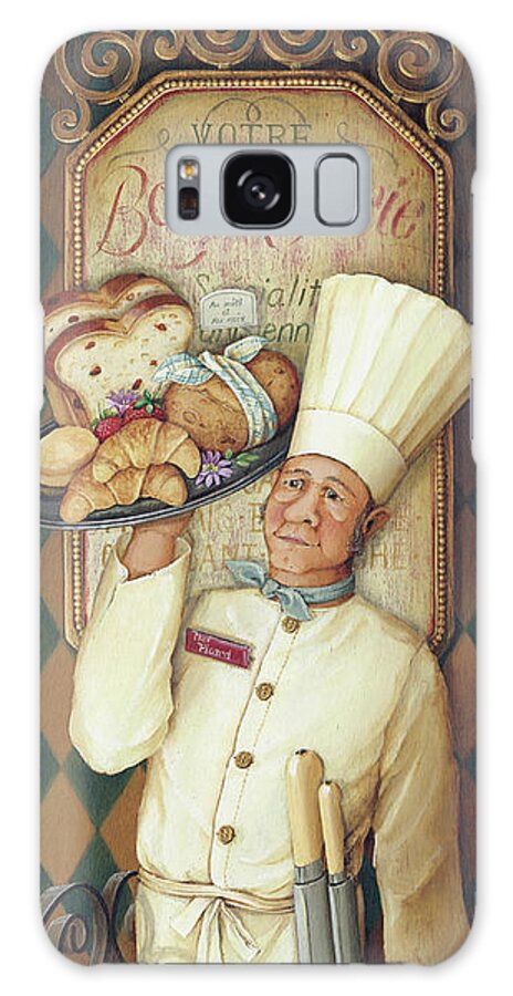 Baker With Tray Of Bread And Croissants
Chef Galaxy Case featuring the painting Chef 4 by Lisa Audit