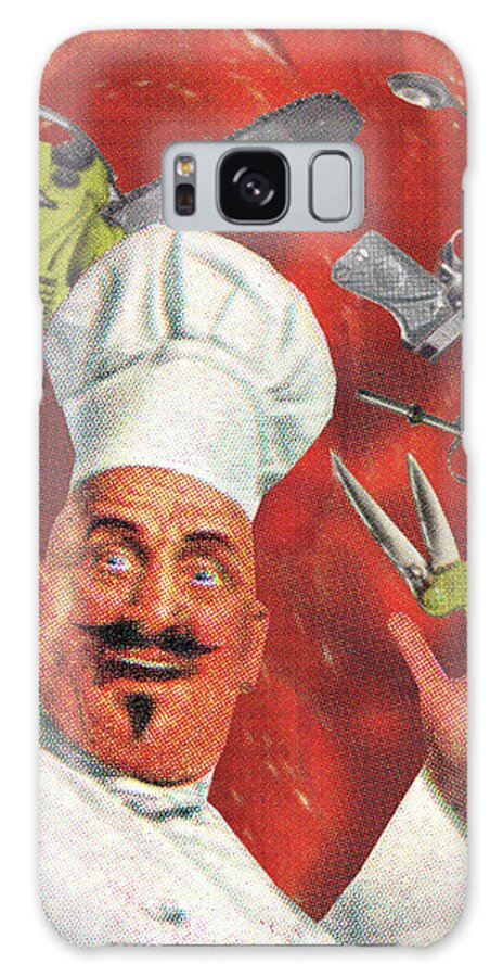 Adult Galaxy Case featuring the drawing Chef with Variety of Tools and Equipment by CSA Images