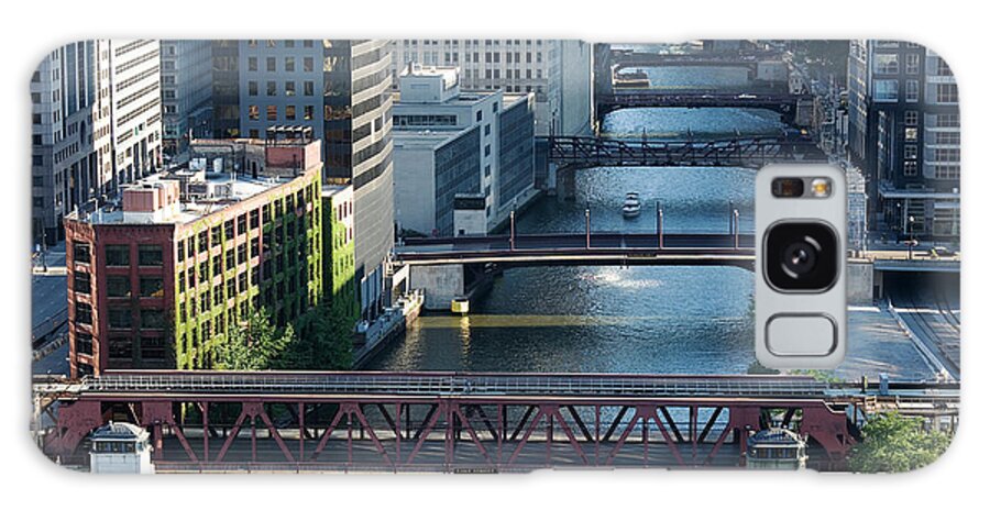Downtown District Galaxy Case featuring the photograph Chicago River Bridges by Stevegeer