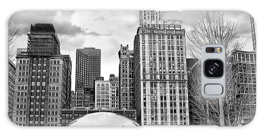 Chicago Galaxy Case featuring the photograph Chicago Skyline in Black and White by Tammy Wetzel