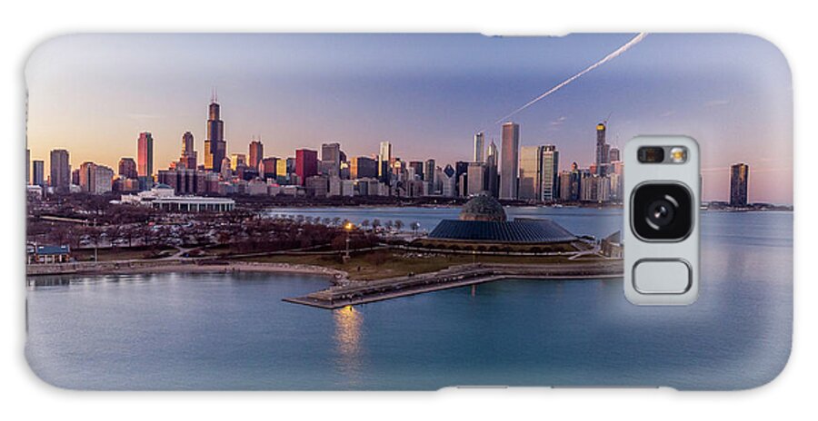 Chicago Galaxy Case featuring the photograph Chicago Skyline over Planetarium by Bobby K