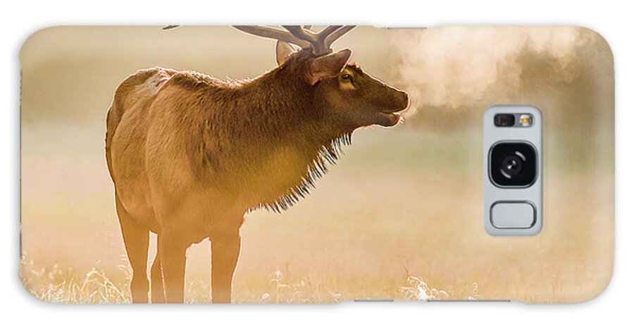 Elk Galaxy Case featuring the photograph Frosty Bugle Breath by Marcy Wielfaert