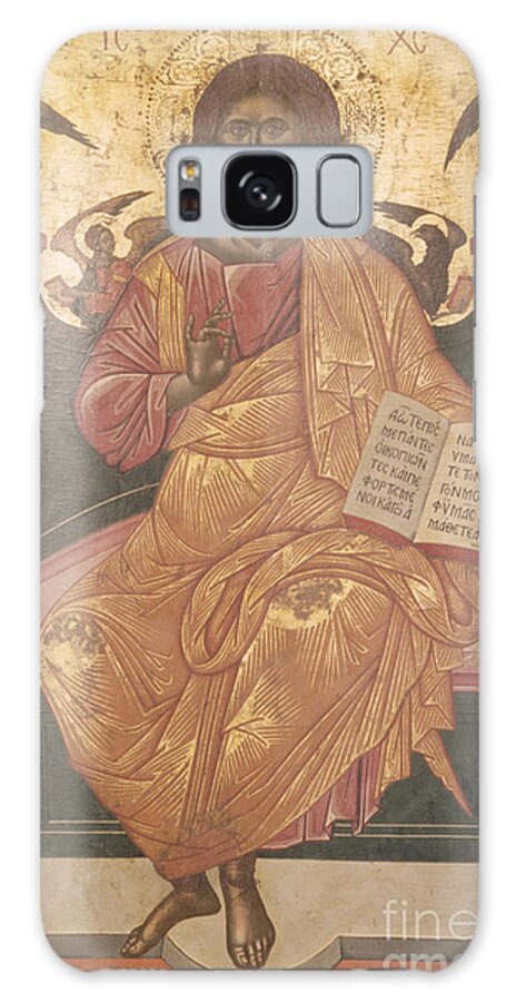 Angel Galaxy Case featuring the painting Christ Enthroned, 1664 by Emmanuel Tzanes