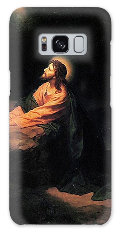 Heinrich Hofmann Galaxy Case featuring the painting Christ in Gethsemane by Heinrich Hofmann