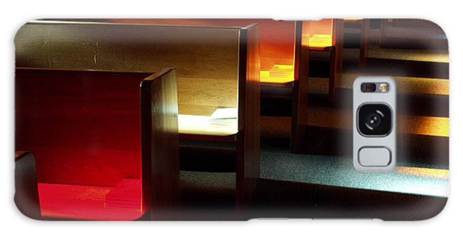 Pew Galaxy Case featuring the photograph Church Benches At Sunset by Jhorrocks