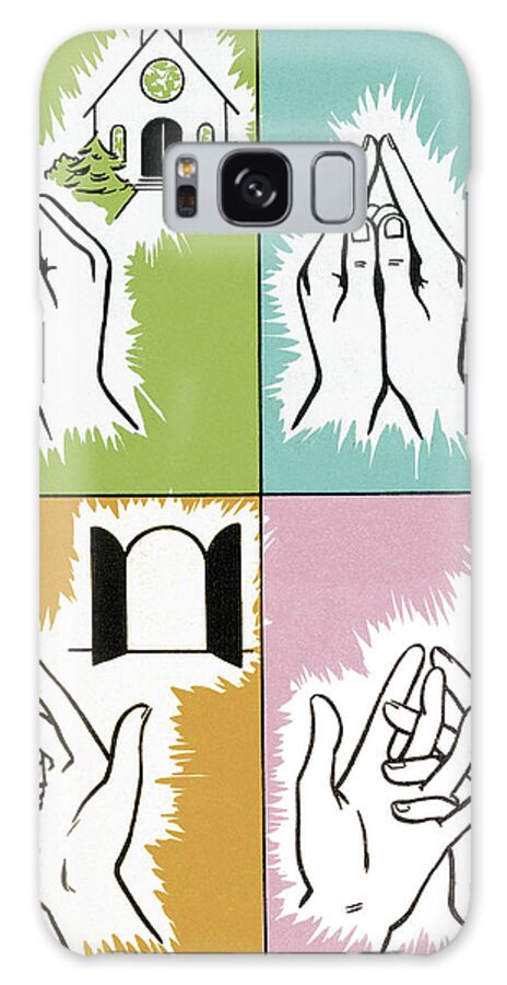 Belief Galaxy Case featuring the drawing Church,Steeple, People by CSA Images