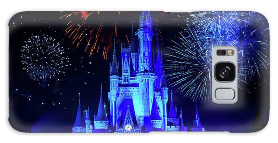 Magic Kingdom Galaxy Case featuring the photograph Cinderella Castle Fireworks by Mark Andrew Thomas