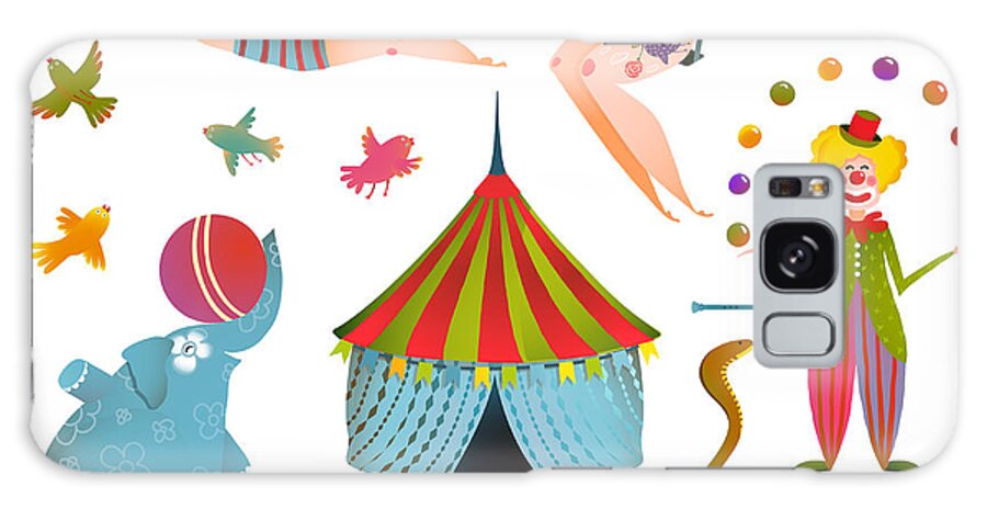 Magic Galaxy Case featuring the digital art Circus Carnival Show Clip Art Vintage by Popmarleo