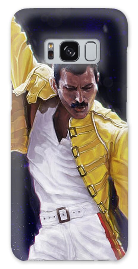 Freddie Mercury Galaxy Case featuring the digital art Classic Freddie by Andre Koekemoer