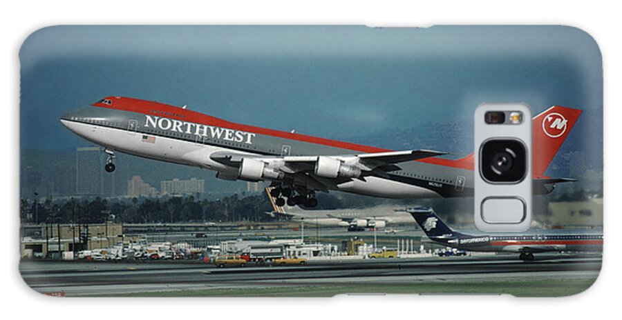Northwest Airlines Galaxy Case featuring the photograph Classic Northwest Airlines Boeing 747 by Erik Simonsen