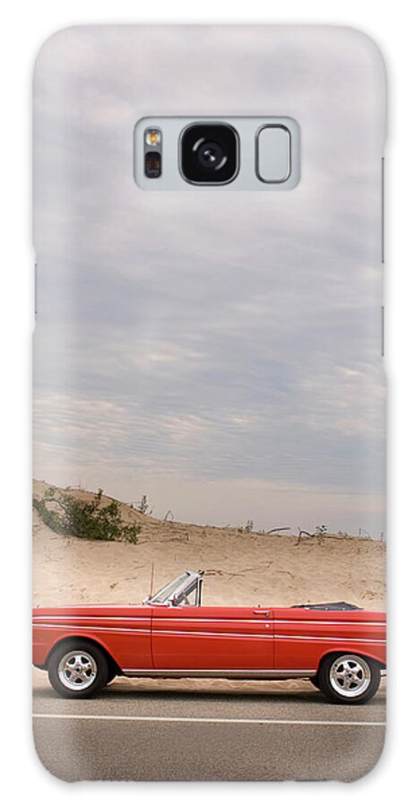 Sports Car Galaxy Case featuring the photograph Classic Red Convertible In The Desert - by Bradwieland
