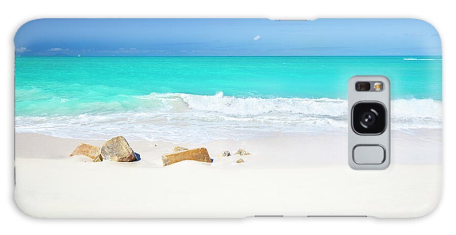 Water's Edge Galaxy Case featuring the photograph Clean White Caribbean Beach With by Michaelutech