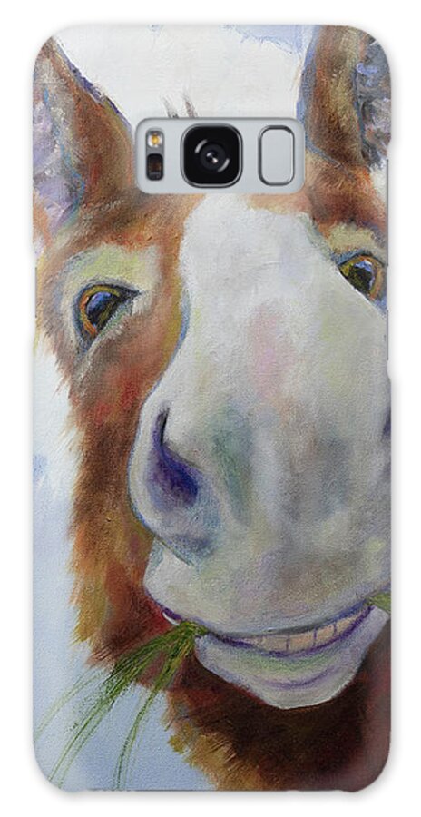 Donkey Painting Galaxy Case featuring the painting Clemmie by Brenda Peo