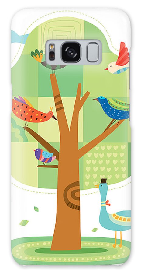 White Background Galaxy Case featuring the digital art Close-up Of Tree by Eastnine Inc.