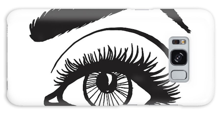 Archive Galaxy Case featuring the drawing Closeup of an Eye and Eyebrow by CSA Images